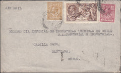 99758 - 1935 2/6D SEA HORSE (SG450) ON COVER LIVERPOOL TO CHILE.