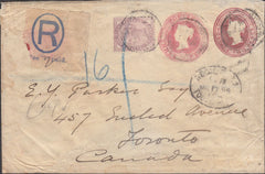 99776 - 1899 POSTAL STATIONERY UK TO TORONTO.