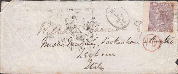 99798 - 1864 MAIL ISLE OF MAN TO ITALY.