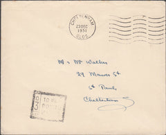 99819 - 1951 UNPAID MAIL.