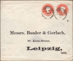 99824 - 1891 POSTAL STATIONERY LONDON TO LEIPZIG.