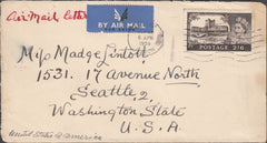 99878 - 1956 AIR MAIL EXETER TO WASHINGTON, USA.