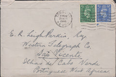 99885 - 1946 MAIL TORQUAY TO CAPE VERDE PORTUGUESE WEST AFRICA.