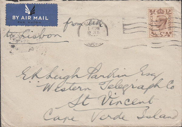 99889 - 1945 MAIL SLOUGH TO CAPE VERDE ISLAND.