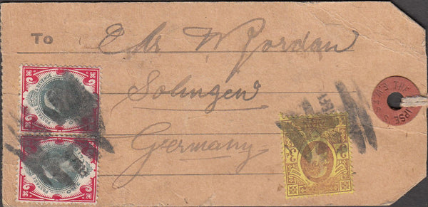 99906 - KEDVII PARCEL TAG TO GERMANY WITH 1S X 2.
