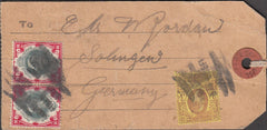 99906 - KEDVII PARCEL TAG TO GERMANY WITH 1S X 2.