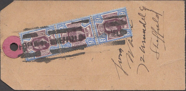 99908 - KEDVII PARCEL TAG TO GERMANY WITH 9D X 3.