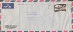 99933 - 1963 MAIL CROYDEN TO USA/2/6D CASTLE.