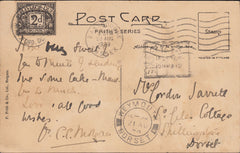 122917 1939 UNPAID MAIL EASTBOURNE TO SHILLINGSTONE (DORSET) MISSENT TO WEYMOUTH.